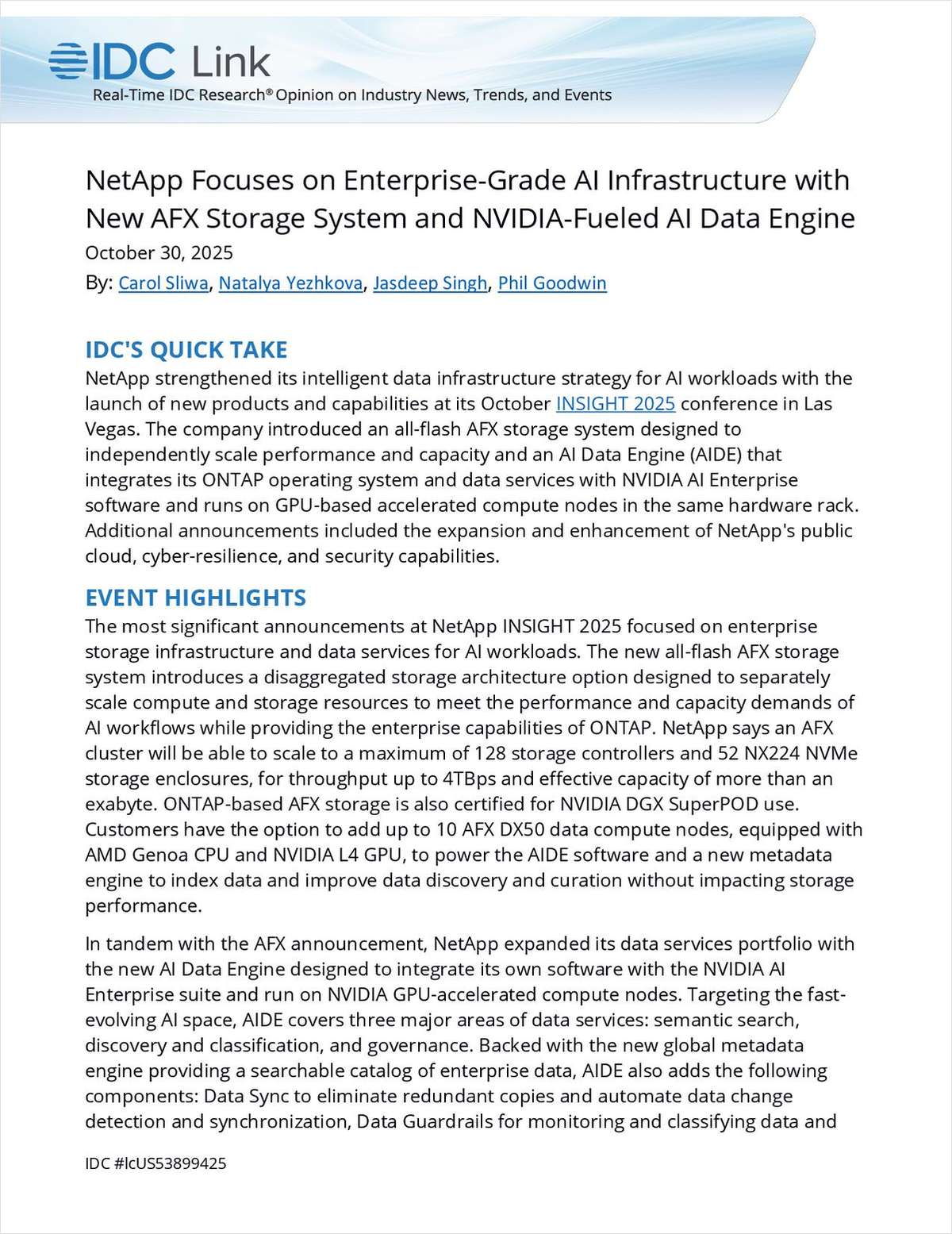 NetApp Focuses on Enterprise-Grade AI Infrastructure with New AFX Storage System and NVIDIA-Fueled AI Data Engine