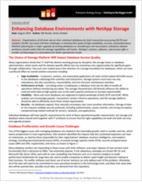 ESG Brief: Enhancing Database Environments with NetApp Storage
