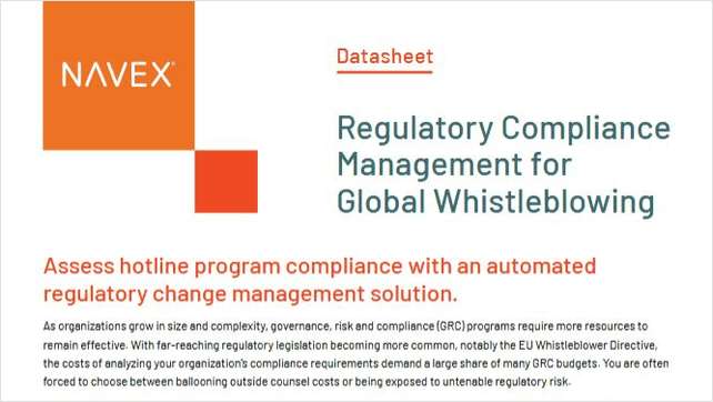 Regulatory Compliance Management for Global Whistleblowing