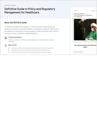 Definitive Guide to Policy and Regulatory Management for Healthcare