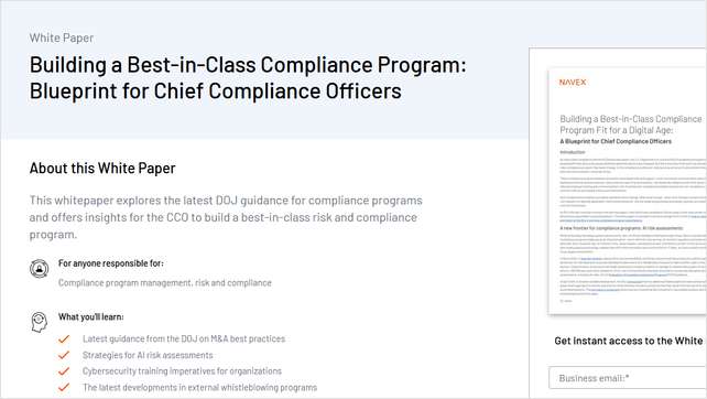 Building a Best-in-Class Compliance Program: Blueprint for Chief Compliance Officers
