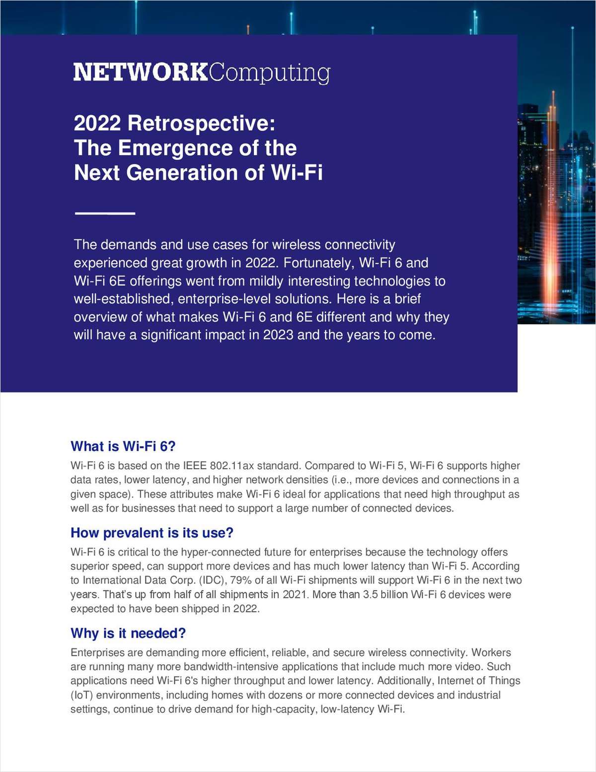 2022 Retrospective: The Emergence of the Next Generation of Wi-Fi