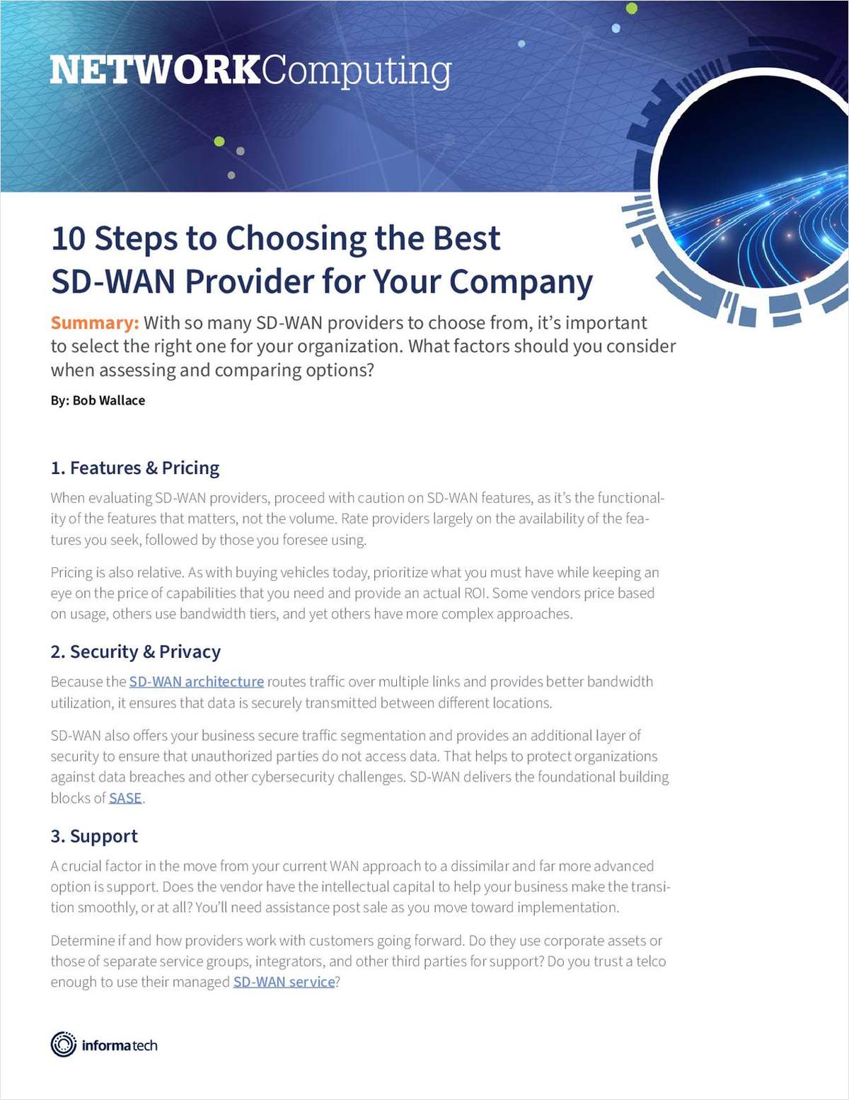 10 Steps to Choosing the Best SD-WAN Provider for Your Company
