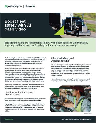 Boost Fleet Safety with AI Dash Video