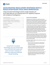 Accelerating Regulatory Response with a Regulator-Ready Data Warehouse