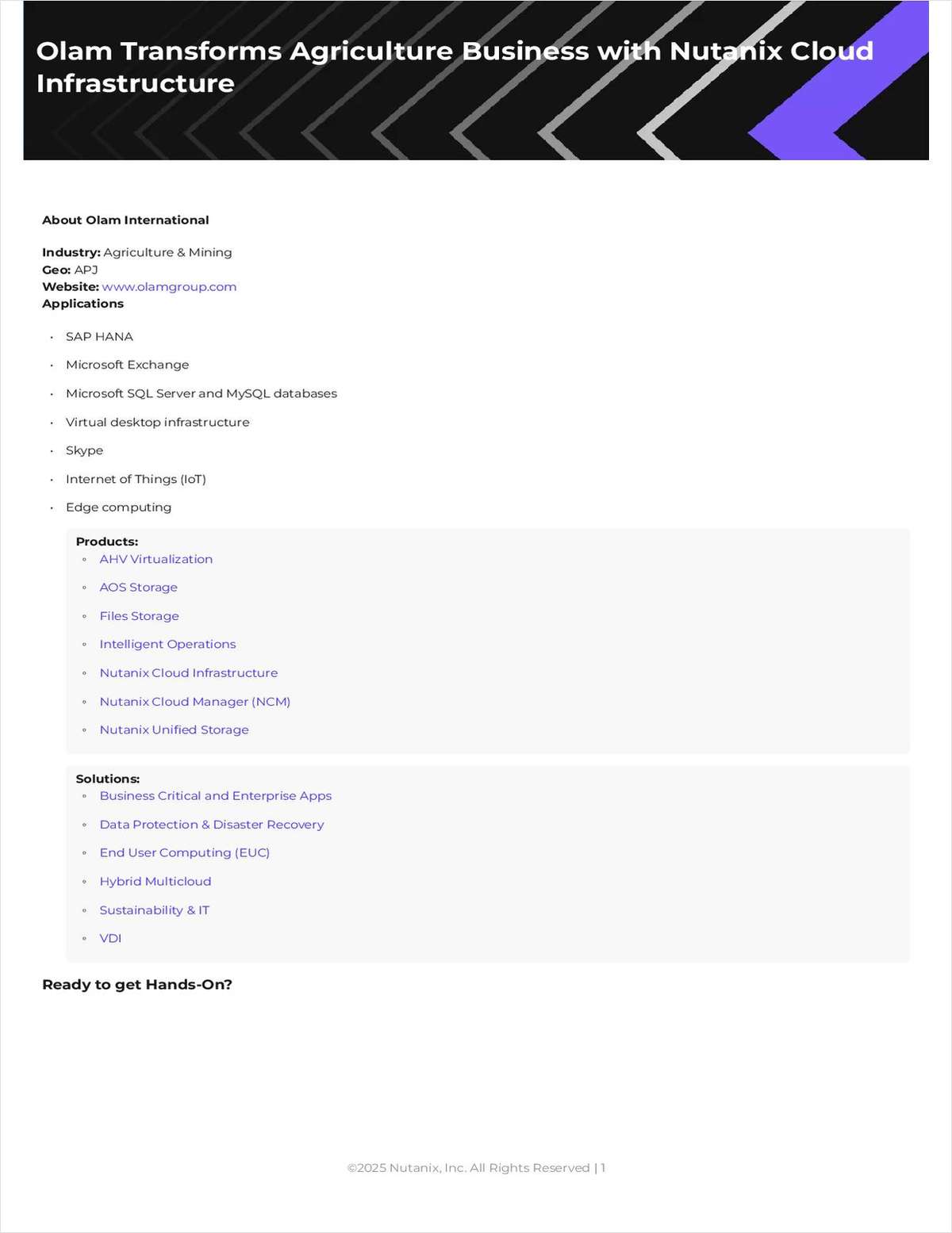 Olam Transforms Agriculture Business with Nutanix Cloud Infrastructure