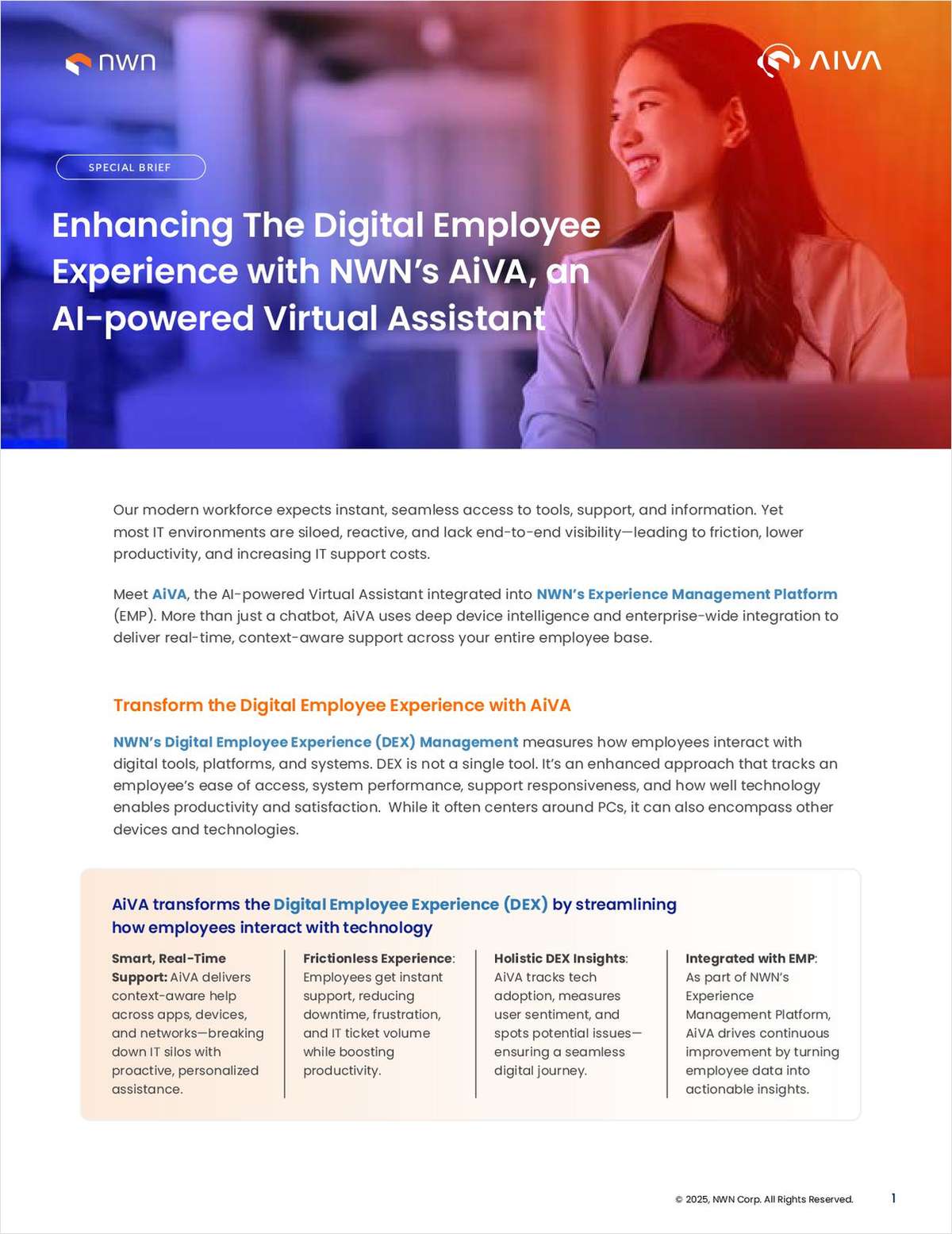 Enhancing The Digital Employee Experience with NWN's AiVA, an AI-powered Virtual Assistant
