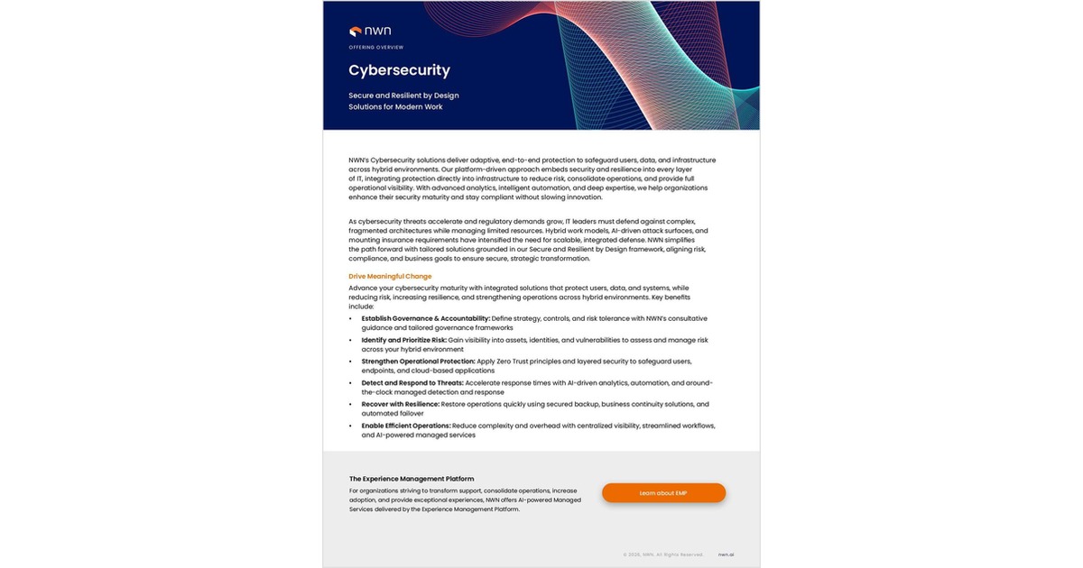 Cybersecurity Secure and Resilient by Design Solutions for Modern Work