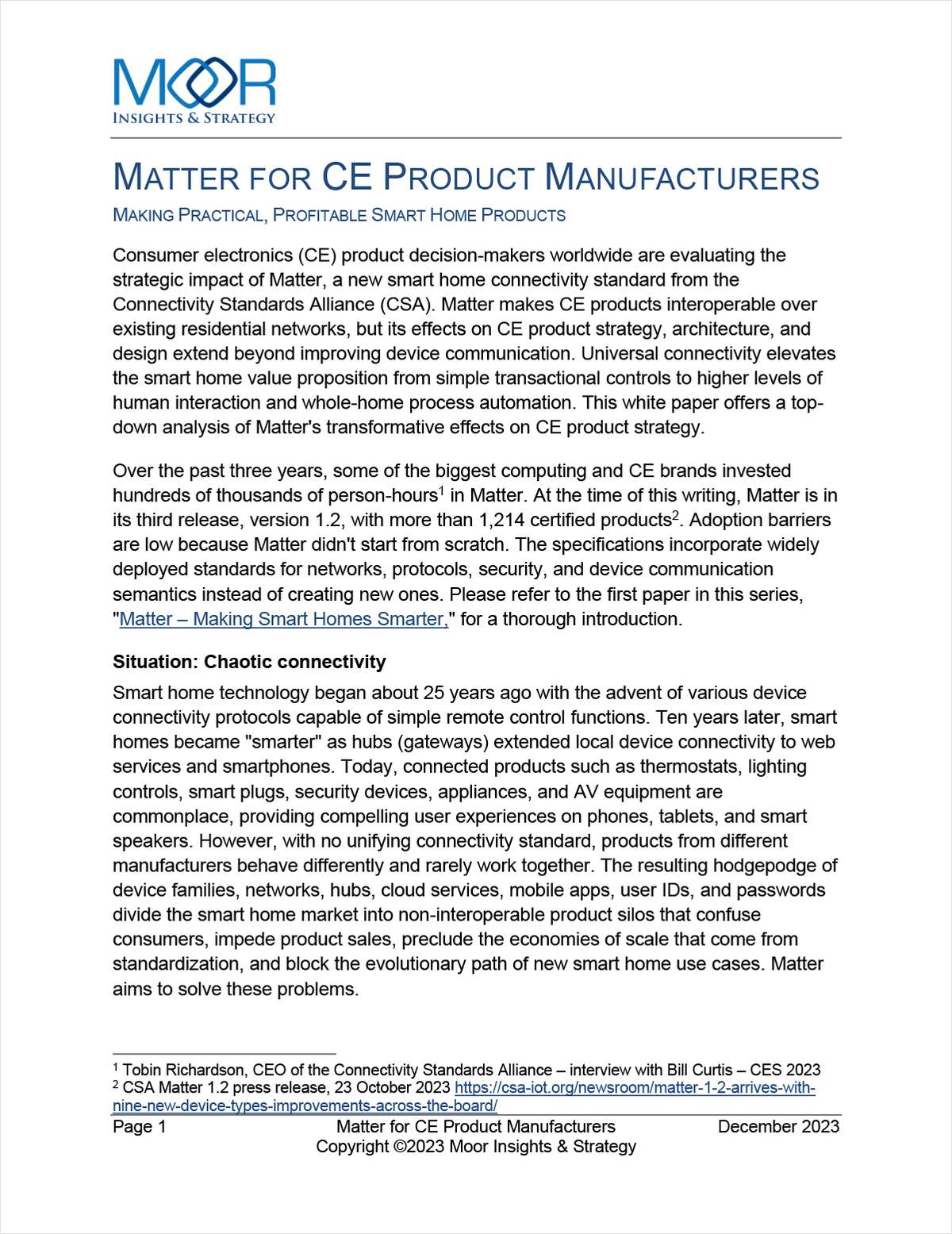 Matter for CE Product Manufacturers