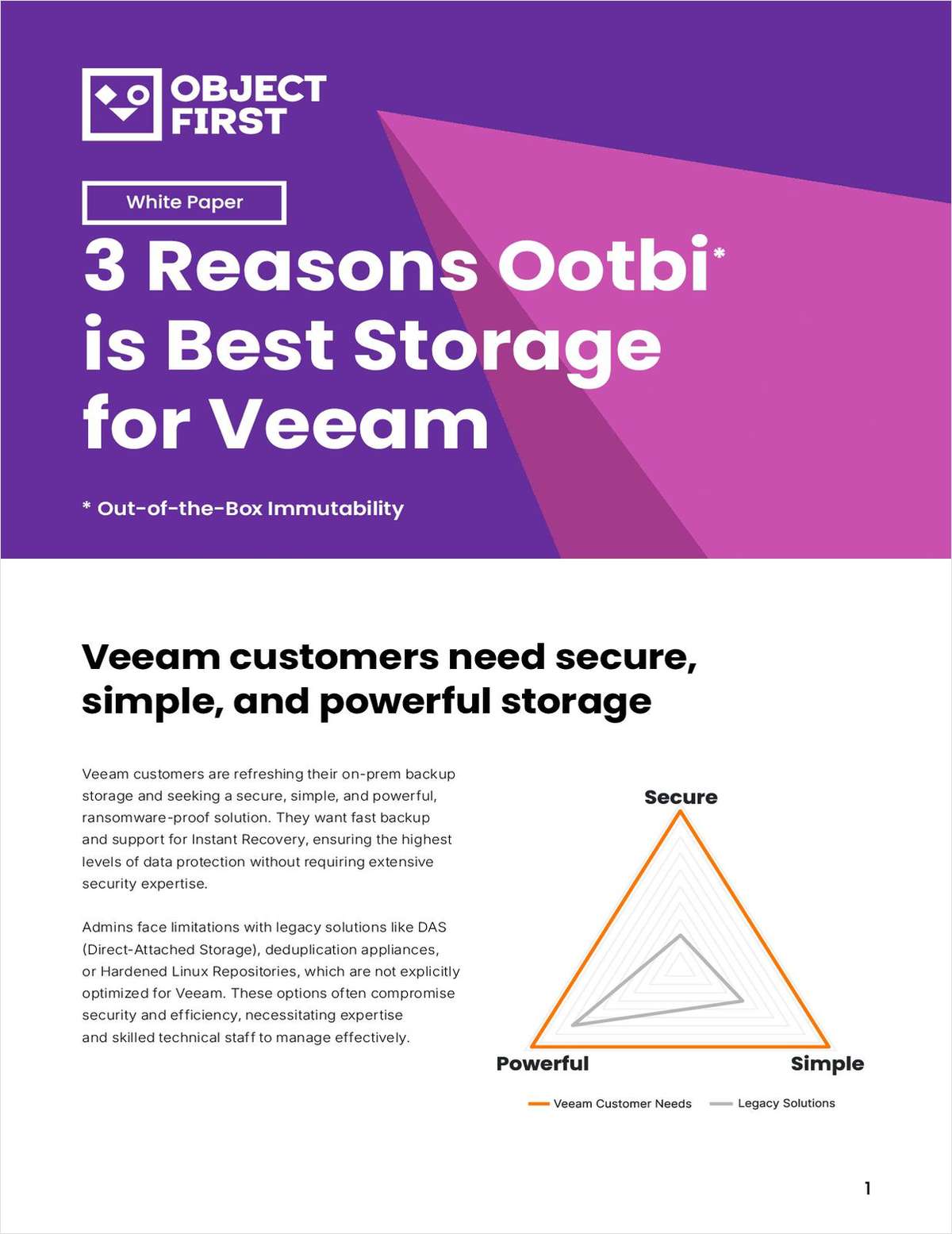 3 Reasons Ootbi* is Best Storage for Veeam