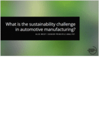 Industrial Sustainability Today: Sustainability Challenges in Automotive Manufacturing