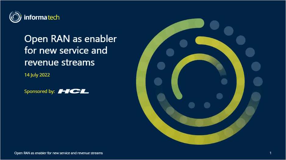 Open RAN as enabler for new service and revenue streams