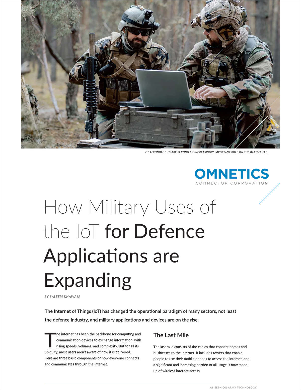 Military Applications for the Internet of Things