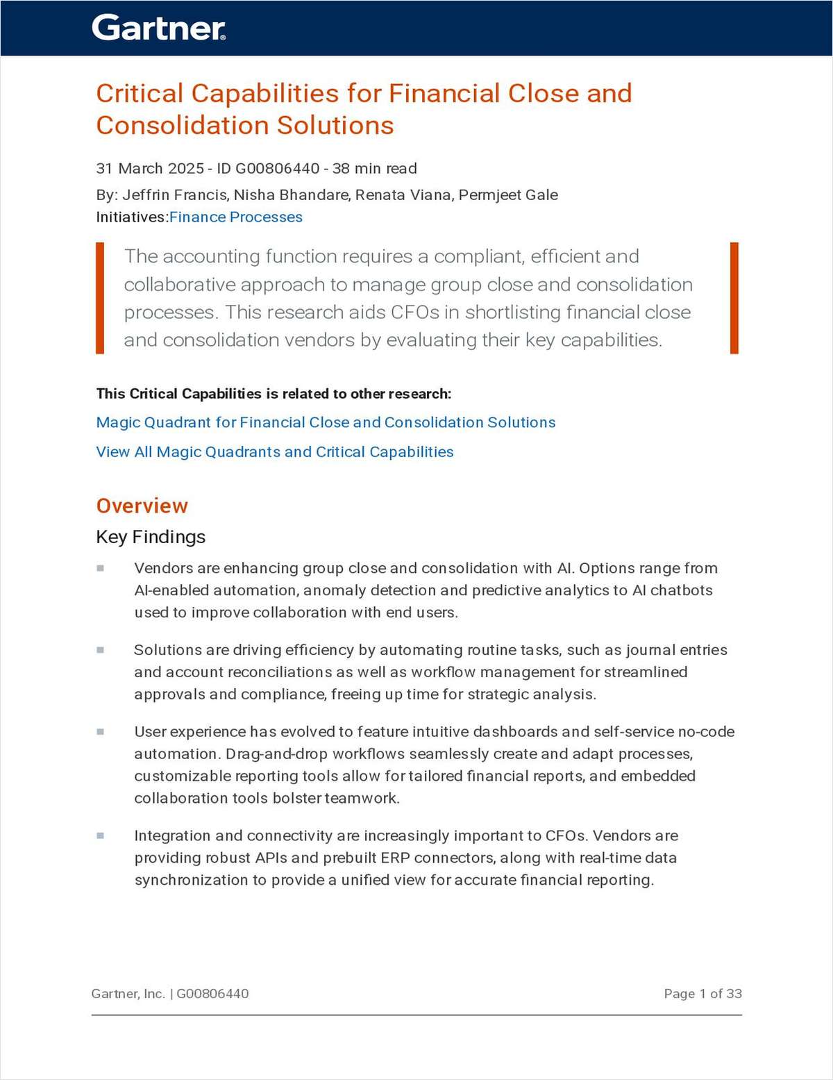 2025 Gartner Critical Capabilities for Financial Close and Consolidation Solutions