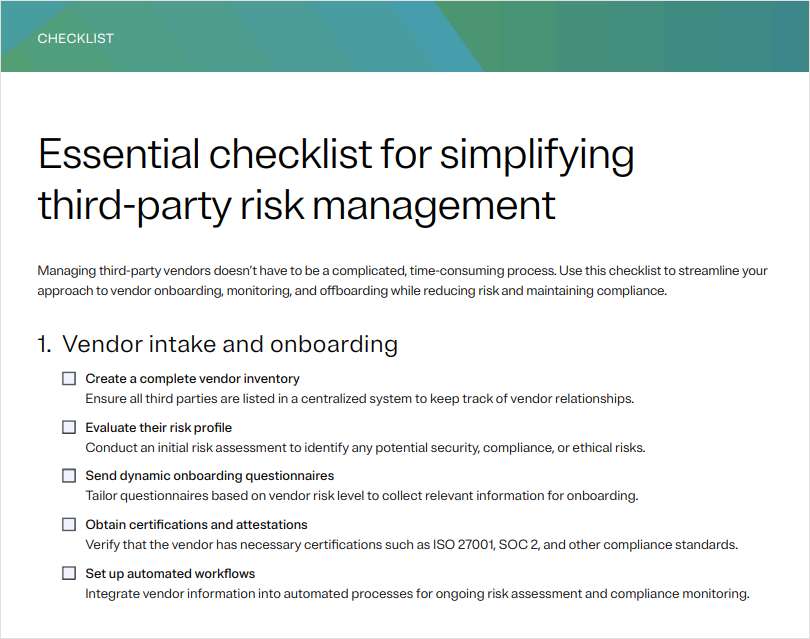 Essential Checklist for Simplifying Third-party Risk Management