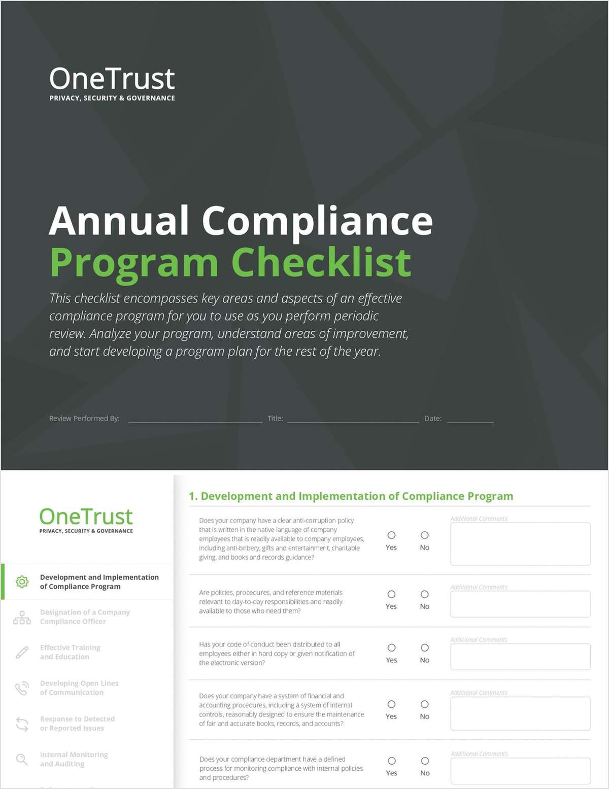 Annual Compliance Program Checklist