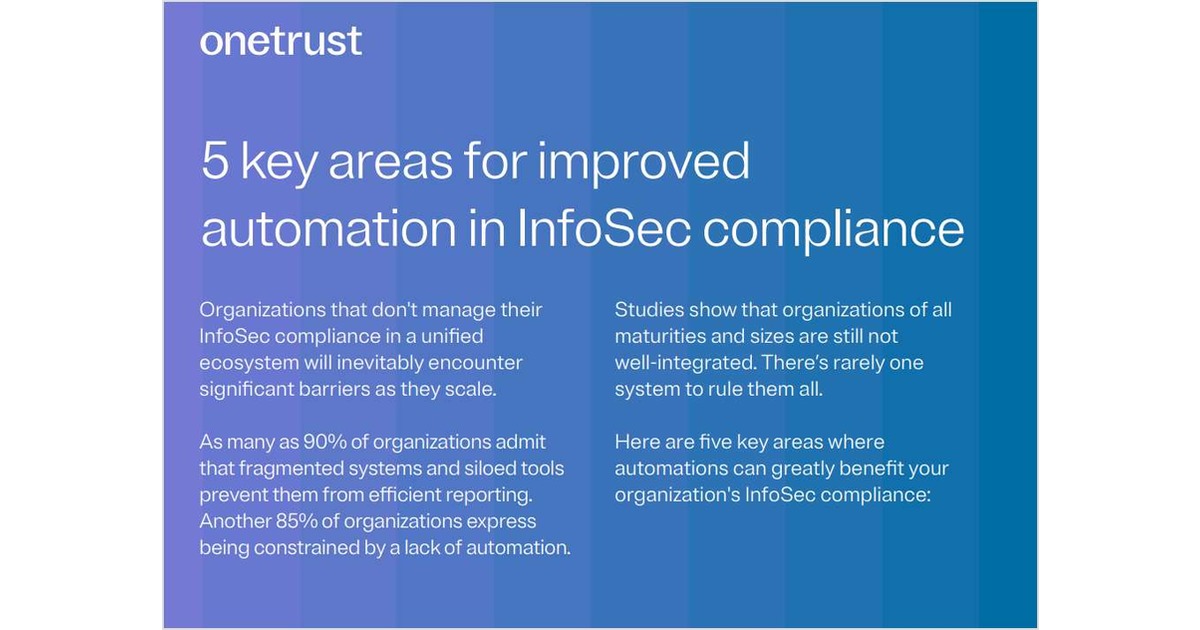 5 key areas for improved automation in InfoSec compliance Free Infographic - Vimarsana News
