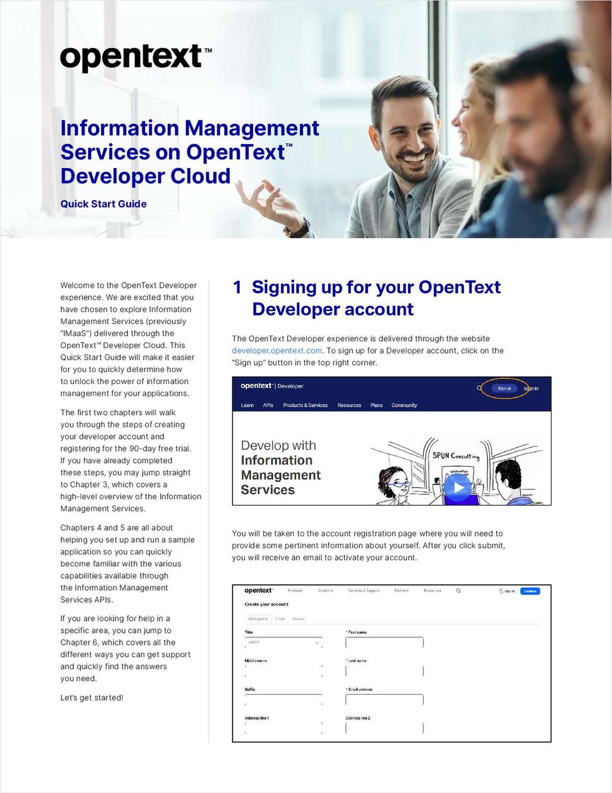 Information Management Services on OpenText™ Developer Cloud