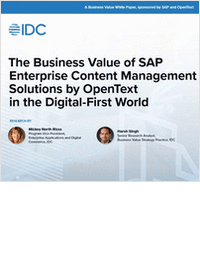 The Business Value of SAP Enterprise Content Management Solutions by OpenText in the Digital-First World