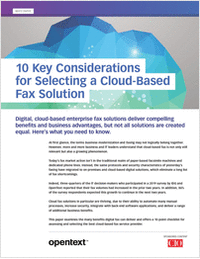 10 Key Considerations for Selecting a Cloud-Based Fax Solution
