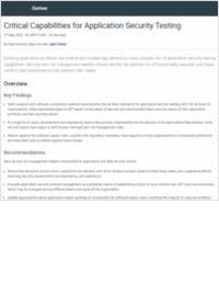 Gartner Critical Capabilities for Application Security Testing 2023