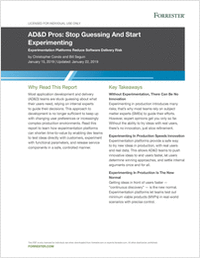 Forrester Report - AD&D Pros: Stop Guessing And Start Experimenting