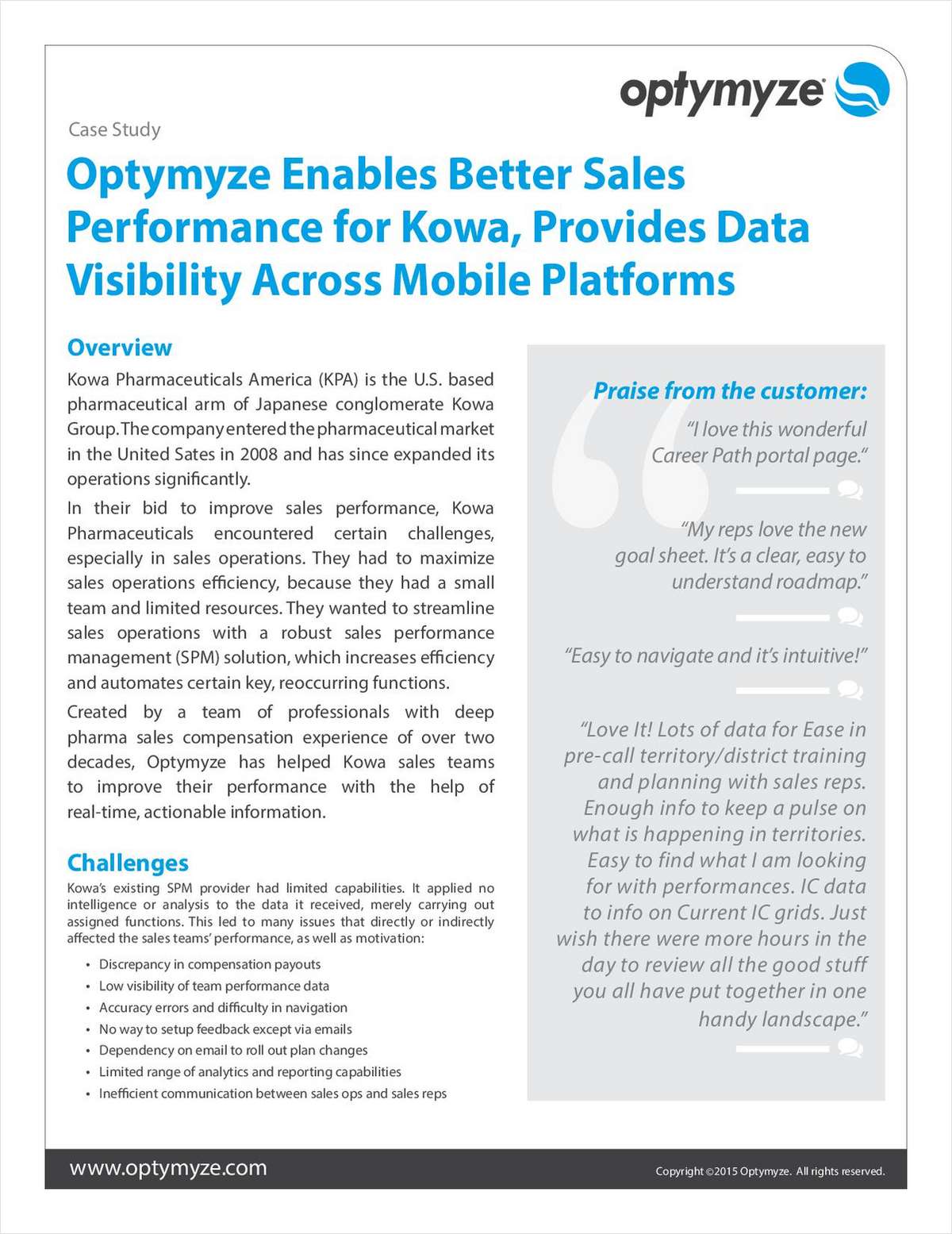 Optymyze Enables Better Sales Performance for Kowa, Provides Data Visibility Across Mobile Platforms