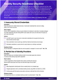 Identity Security Readiness Checklist