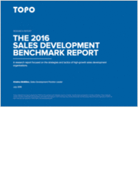 The 2016 Sales Development Benchmark Report