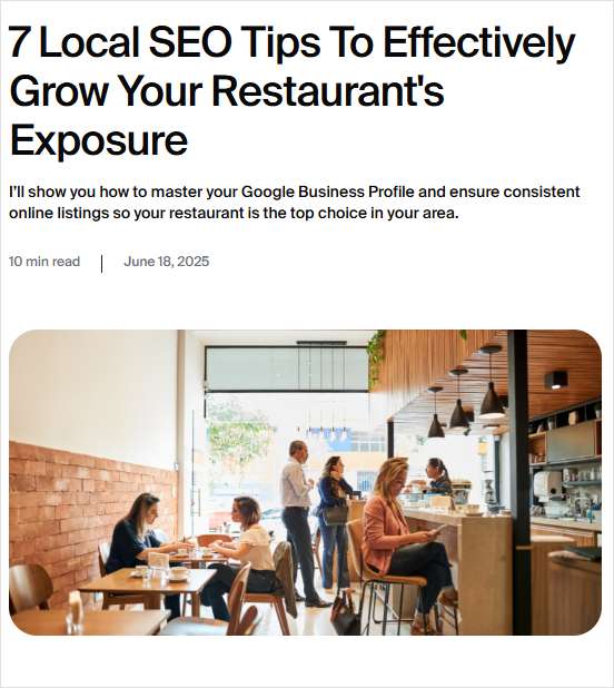 7 Local SEO Tips To Effectively Grow Your Restaurant's Exposure