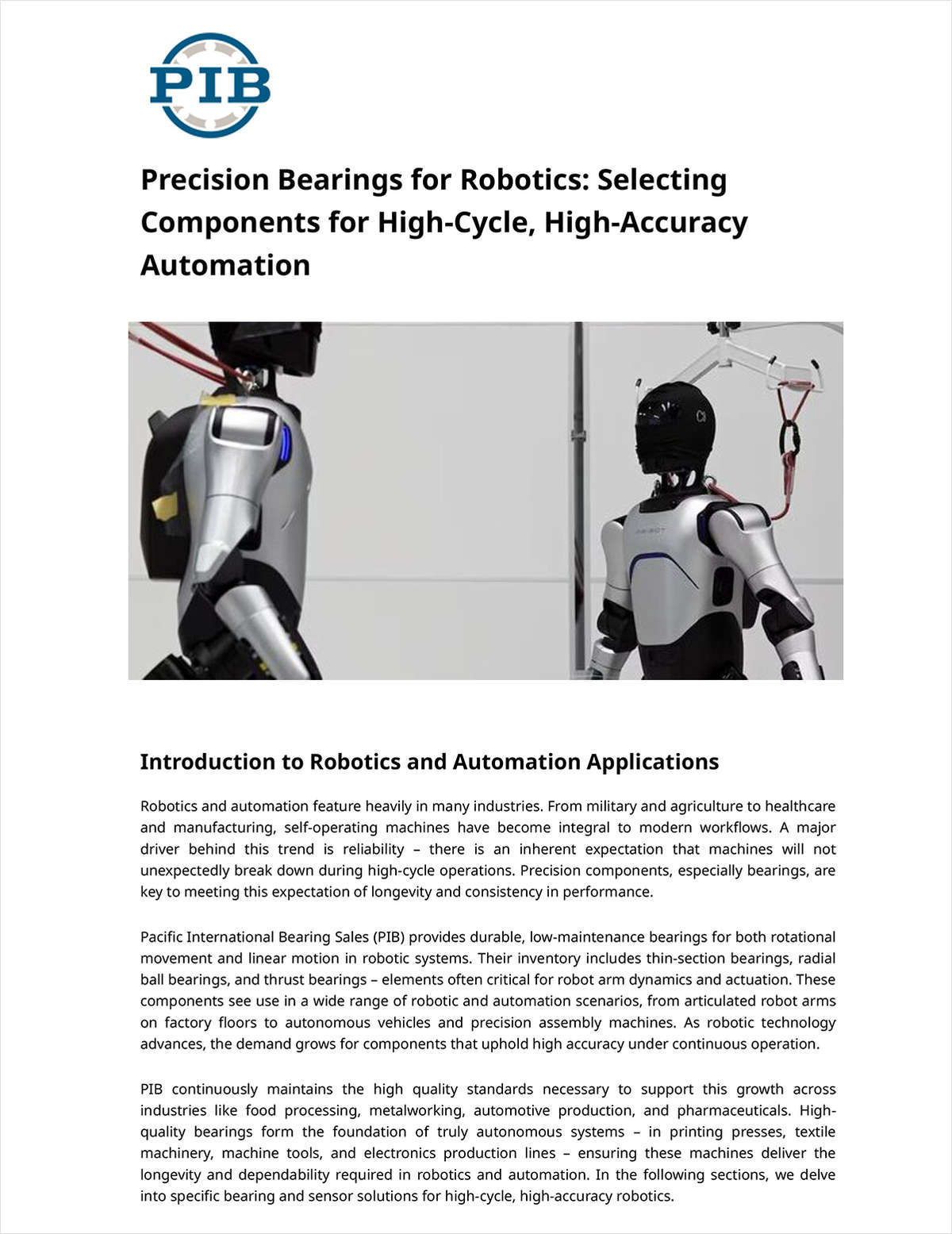 Precision Bearings for Robotics: Selecting Components for High-cycle, High-accuracy Automation