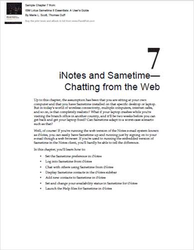 iNotes and Sametime– Free Chapter from IBM Lotus Sametime 8 Essentials: A User's Guide