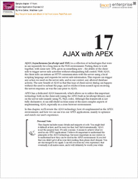 AJAX with APEX – Free Chapter from Oracle Application Express 3.2