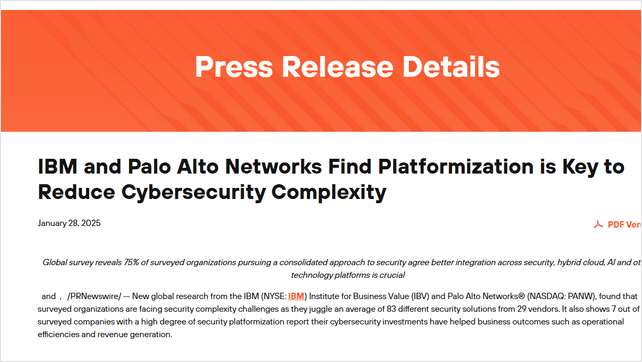 IBM and Palo Alto Networks Find Platformization is Key to Reduce Cybersecurity Complexity