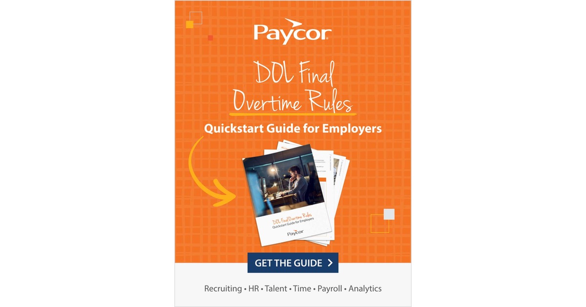 DOL Final Overtime Rules: Quickstart Guide for Employers Free eGuide