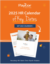 2025 HR Calendar of Key Dates