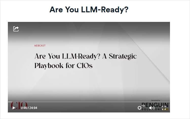 Is your AI infrastructure ready for LLMs? A Strategic Playbook for CIOs