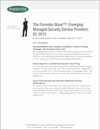 The Forrester Wave™: Emerging Managed Security Service Providers, Q1 2013