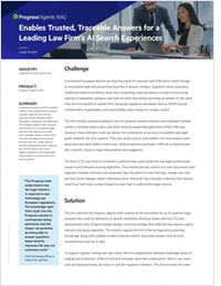 Progress Agentic RAG Enables Trusted, Traceable Answers for a Leading Law Firm's AI Search Experiences
