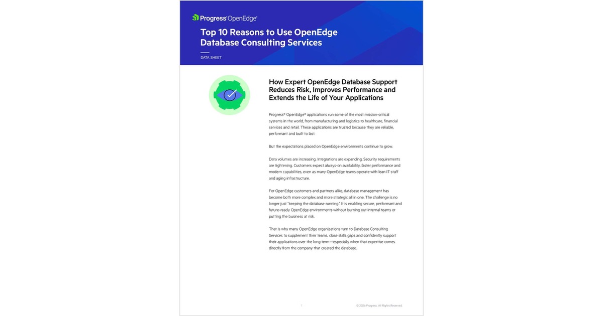 Top 10 Reasons to Use OpenEdge Database Consulting Services, Free ...