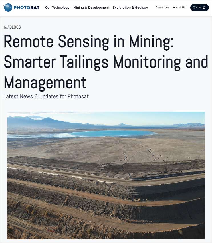 Remote Sensing in Mining