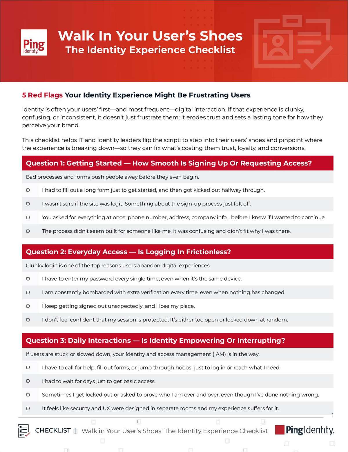 Walk In Your User's Shoes The Identity Experience Checklist