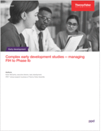 Complex early development studies -- managing first-in-human (FIH) to Phase Ib