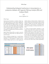 Understanding Biological Mechanisms in Transcriptomics or Proteomics Datasets with Ingenuity Pathway Analysis (IPA) and Analysis Match