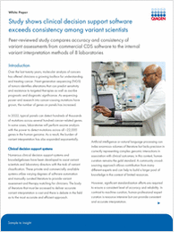 Study Shows Clinical Decision Support Software Exceeds Consistency Among Variant Scientists