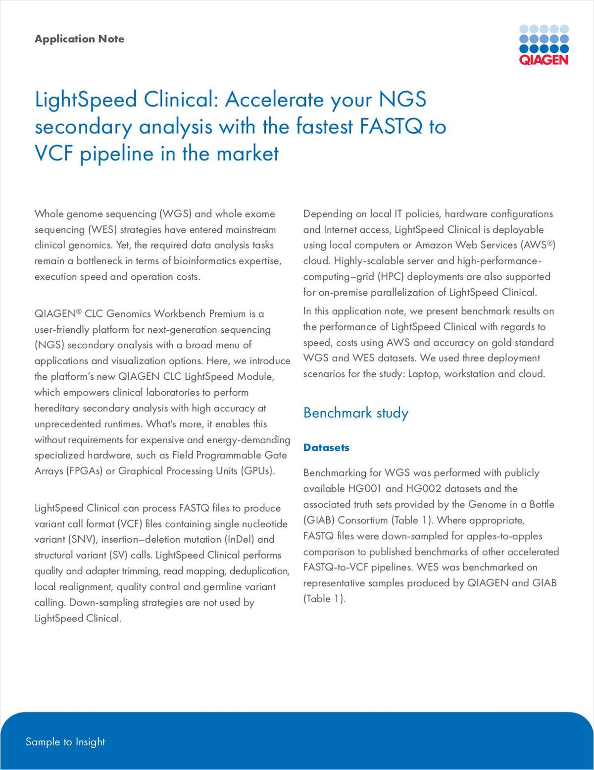 Lightspeed Clinical: Accelerate Your NGS Secondary Analysis With the Fastest FASTQ to VCF Pipeline in the Market