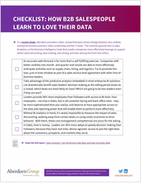 Aberdeen Checklist: How B2B Salespeople Learn to Love Their Data