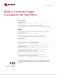 Red Hat Advanced Cluster Management for Kubernetes (FAQ)