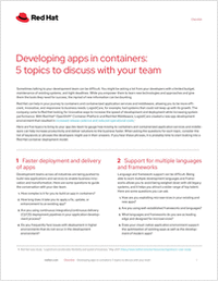 Developing Apps in Containers: 5 topics to discuss with your team