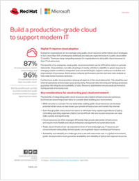 Build a production-grade cloud to support modern IT
